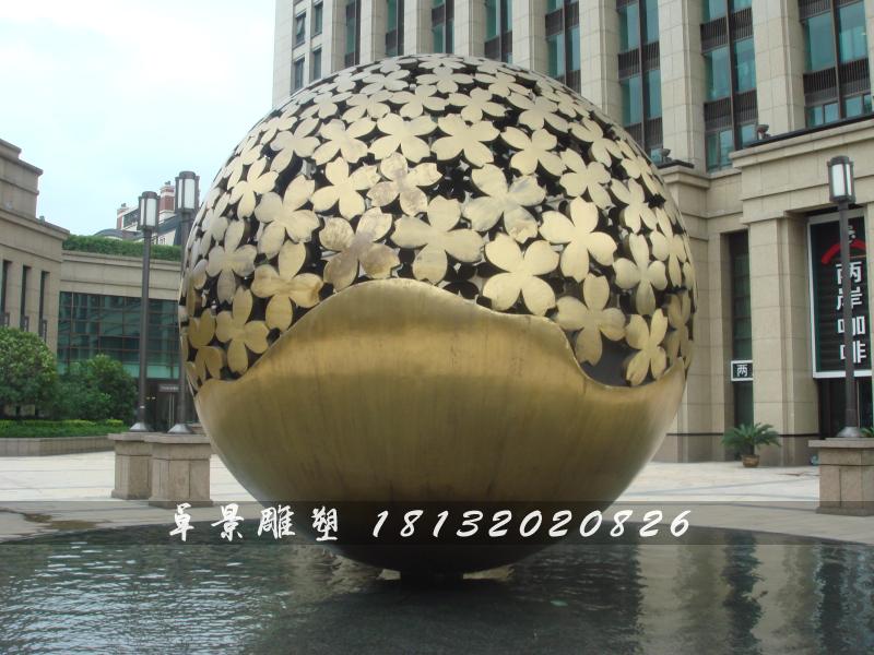 不銹鋼球形雕塑，不銹鋼廣場球雕塑