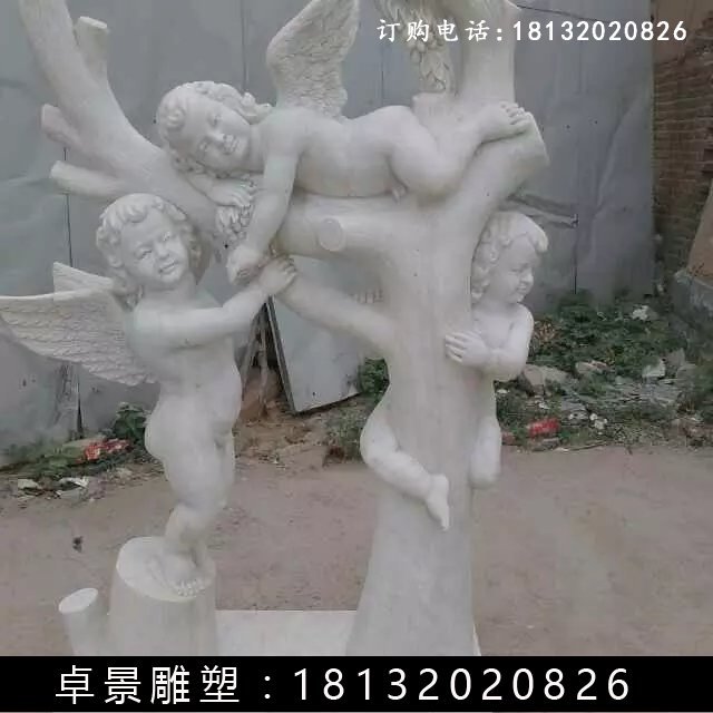 小天使石雕,漢白玉小天使雕塑