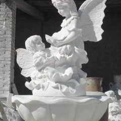 小天使石噴泉，漢白玉小天使噴泉雕塑
