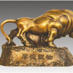 厚德載物銅雕，銅牛雕塑