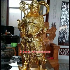 韋佗佛護(hù)法銅雕，鎏金銅韋佗護(hù)法雕塑