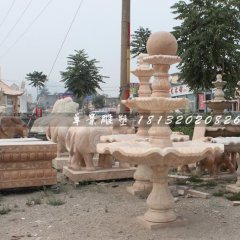 風(fēng)水球石雕，晚霞紅風(fēng)水球，三層風(fēng)水球雕塑