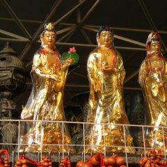 西方三圣銅雕，三圣銅雕