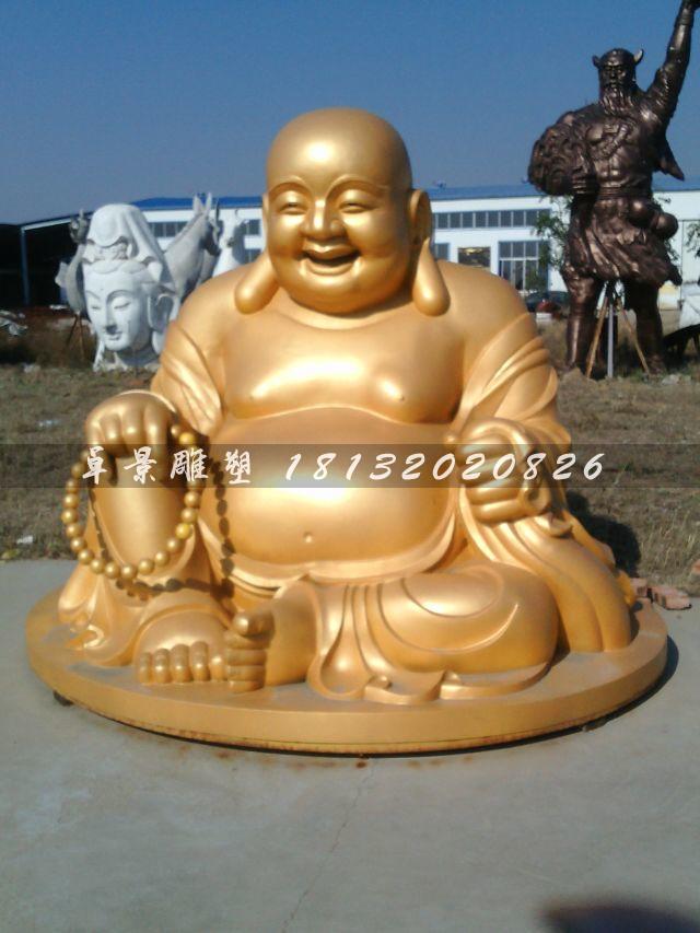 彌勒佛銅雕，貼金銅彌勒佛雕塑，笑面佛銅雕