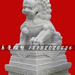 石獅子雕塑，漢白玉獅子雕塑