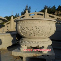 石頭香爐，石雕香爐雕塑