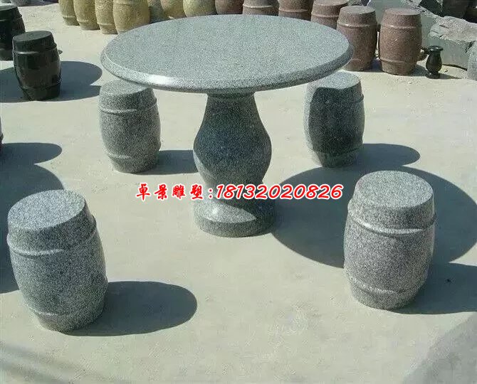 大理石桌子雕塑,大理石桌凳雕塑