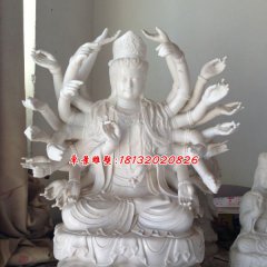千手觀音石雕，漢白玉千手觀音雕塑