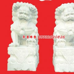 獅子石雕，漢白玉北京獅石雕