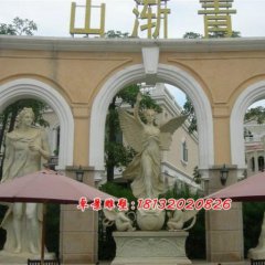 天使石雕，漢白玉天使石雕