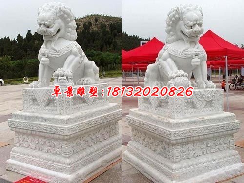 獅子石雕,漢白玉門(mén)獅雕塑
