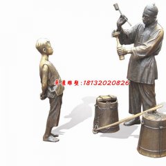 打醬油銅雕，廣場(chǎng)小品銅雕