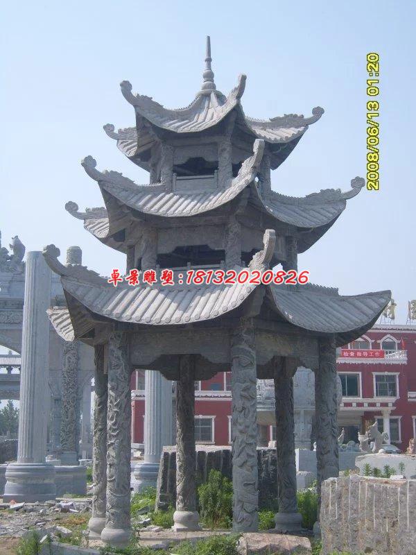 石雕涼亭,三層青石涼亭