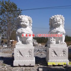 石雕獅子，漢白玉獅子雕塑