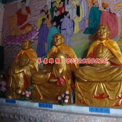 玻璃鋼十八羅漢雕塑，貼金十八羅漢雕塑