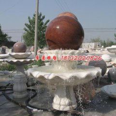 風(fēng)水球石雕，晚霞紅風(fēng)水球噴泉石雕