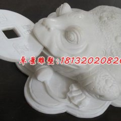 漢白玉石雕金蟬，動(dòng)物石雕