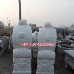 石雕門墩，漢白玉門墩雕塑