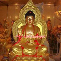 如來(lái)佛雕塑，玻璃鋼仿銅佛像