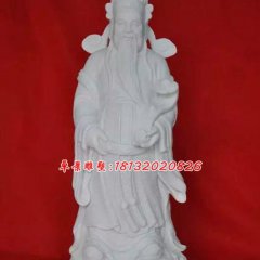文財(cái)神石雕，漢白玉立式財(cái)神雕塑