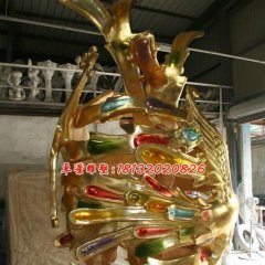 玻璃鋼鳳凰雕塑，玻璃鋼神獸雕塑