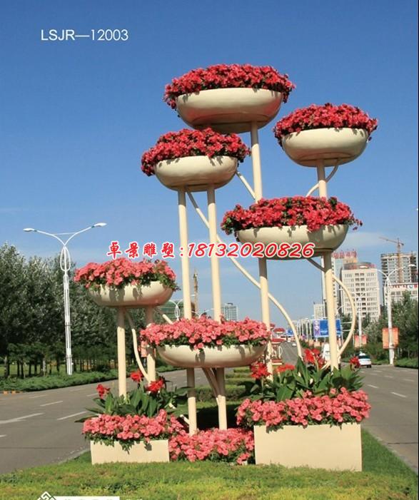 玻璃鋼花盆雕塑，玻璃鋼花架雕塑 (5)