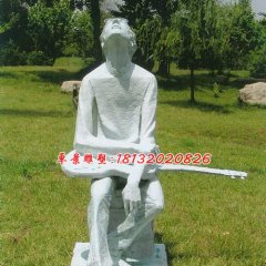 拿吉他的少年雕塑，玻璃鋼人物雕塑