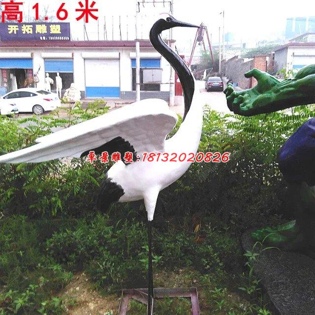 玻璃鋼丹頂鶴雕塑，玻璃鋼仙鶴雕塑 (1)
