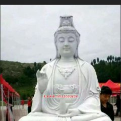 觀世音菩薩石雕，坐式觀音雕塑