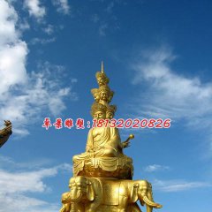 普賢菩薩銅雕，三面普賢銅雕