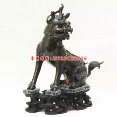 麒麟石雕，黑石麒麟雕塑