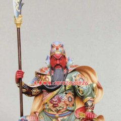 玻璃鋼紅臉關(guān)公，坐式關(guān)公雕塑