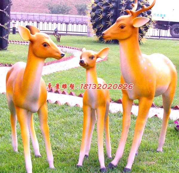 玻璃鋼動(dòng)物雕塑,公園梅花鹿雕塑