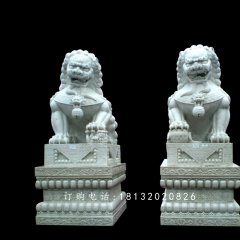 漢白玉石雕，石雕獅子雕塑