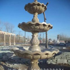 跌水盆噴泉雕塑，三層跌水盆石雕