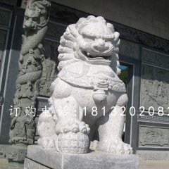 漢白玉石獅子雕塑，石獅子雕塑