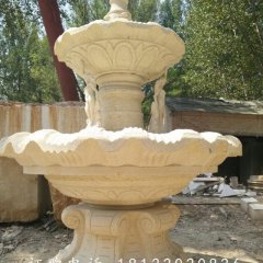 兩層噴泉石雕，砂巖噴泉雕塑