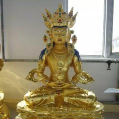 彩繪銅藏佛雕塑，鎏金密宗佛雕塑