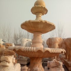 風(fēng)水球噴泉，晚霞紅噴泉石雕