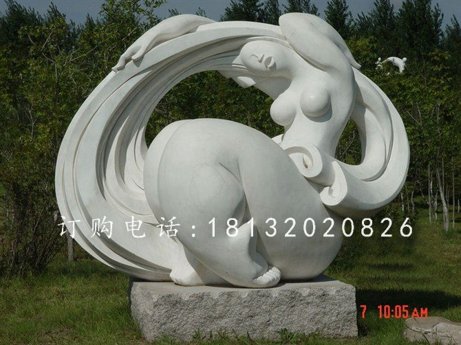 抽象女人石雕,公園抽象雕塑