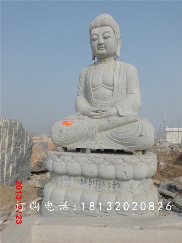 大理石如來佛雕塑,坐式佛像石雕
