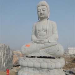 大理石如來佛雕塑，坐式佛像石雕