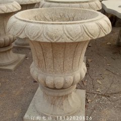 石雕花缽，歐式花缽雕塑