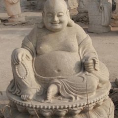 彌勒佛石雕，大理石笑面佛