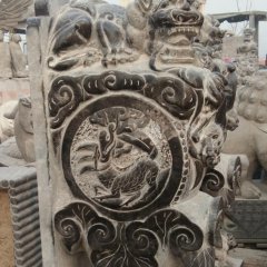 青石門墩，仿古門墩雕塑