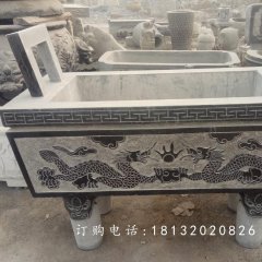 石雕香爐，青石香爐，寺廟方形香爐