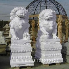 漢白玉獅子石雕，門口獅子雕塑