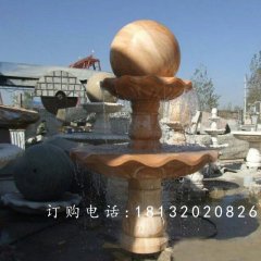晚霞紅風(fēng)水球石雕，公園景觀石雕