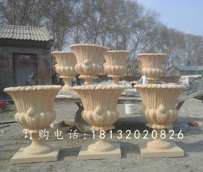 玻璃鋼仿砂巖花盆,玻璃鋼花盆雕塑