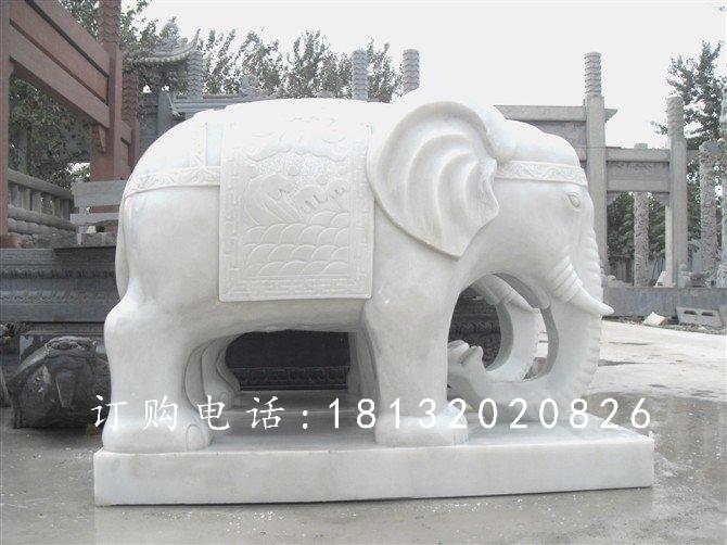 大象石雕，漢白玉大象石雕